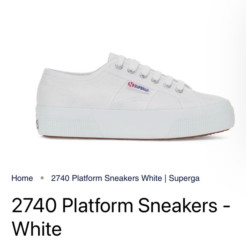 Superga White Canvas Sneakers EUC